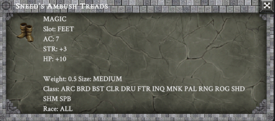 SNEER'S AMBUSH TREADS item card